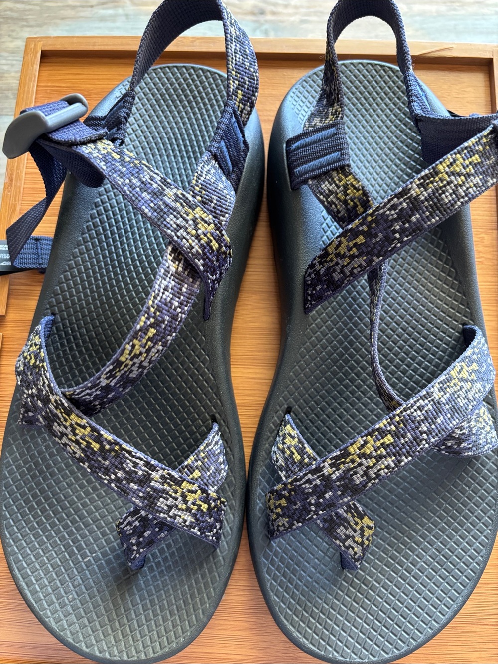 Chaco Navy Blue Outdoor Hiking Sandals with Patterned Straps